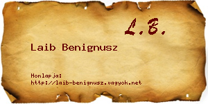 Laib Benignusz névjegykártya